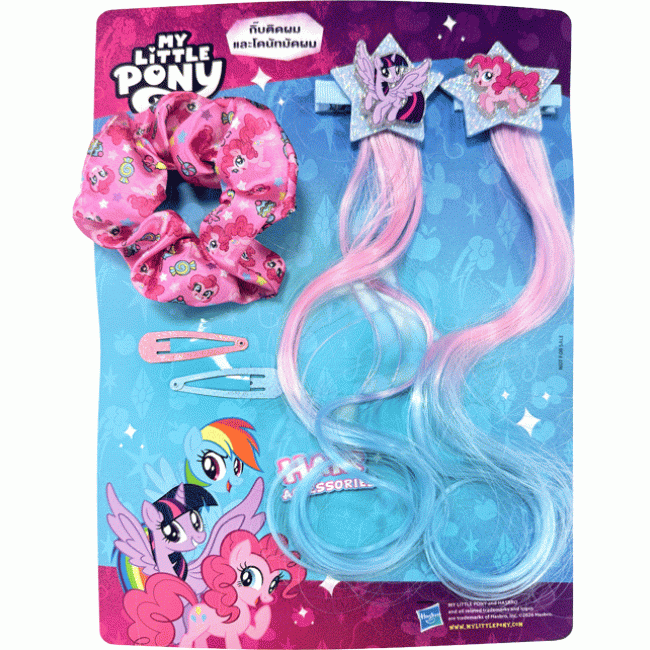 MY LITTLE PONY สมุดภาพระบายสี Hello you! + ยางรัดผมและกิ๊บติดผมโพนี่